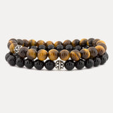 Perlenarmband Tigerauge Onyx BGS014