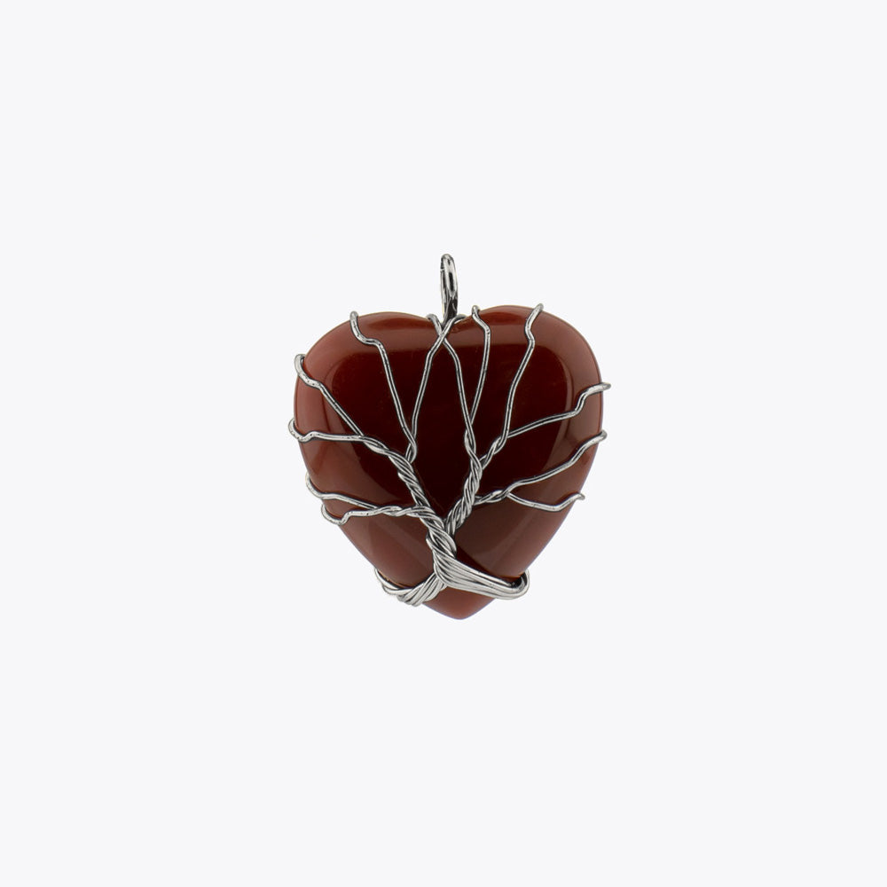 Herzanhänger aus rotem Achat mit Kette