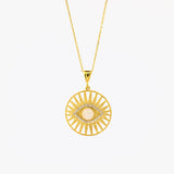 Zon met Oog Medaillon - ketting