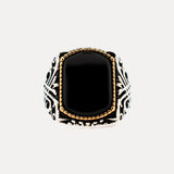 Zwarte Onyx Steen Zilveren Ring BLK006