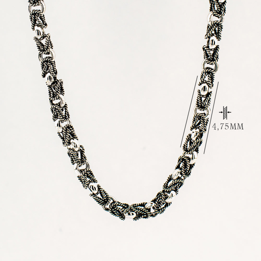 Silberne Herrenkette mit Königsgliedern (4,7 mm) BLCK003