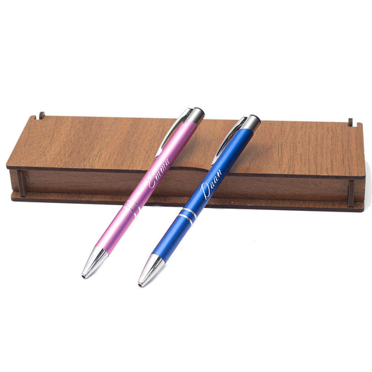 Personalisiertes Stiftset – Schreibset mit gravierter Holzbox BLP2003
