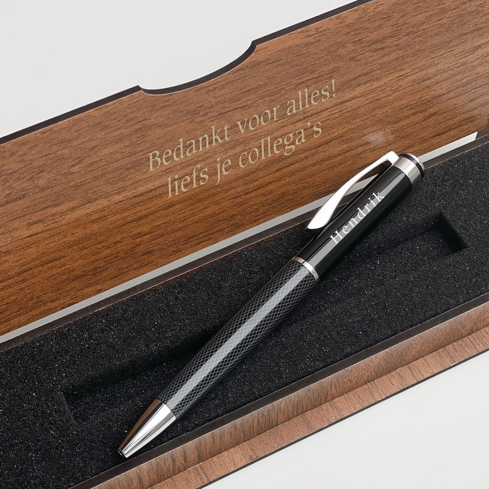 Personalisiertes Stiftset – Schreibset mit gravierter Holzbox BLPI2021