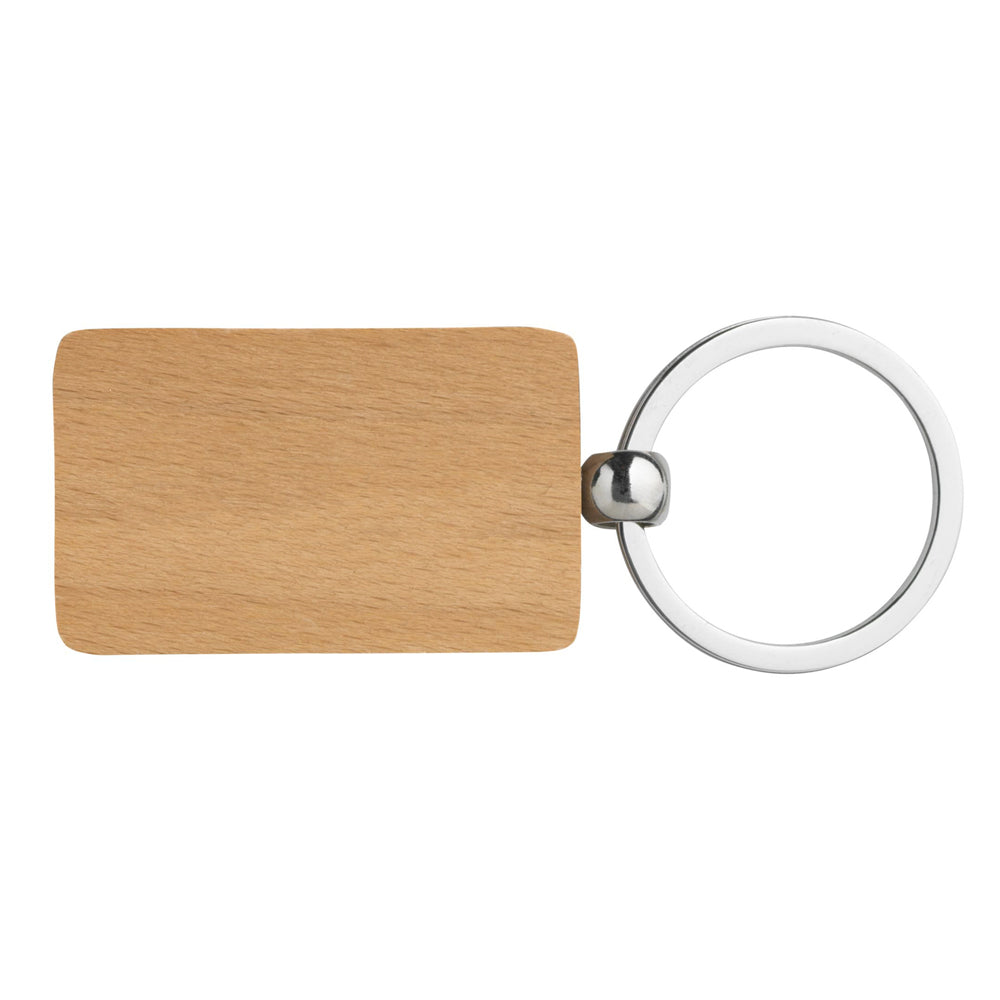 WoodKey Rechteck - Schlüsselanhänger mit Gravur - H