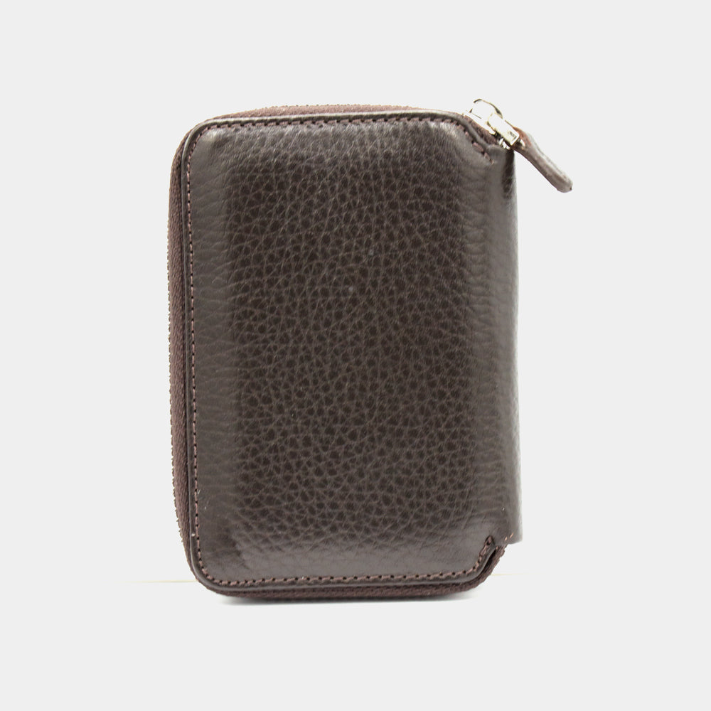 Braune Lederbrieftasche mit Reißverschluss BLW796-K