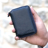 Donker Blauwe Leren Portemonnee met Ritssluiting BLW796-L