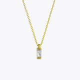 Zilveren ketting met hanger baguette