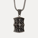 Heren ketting met kompashanger in Sterling zilver