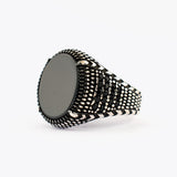 925 Zilveren Herenring Met Zwarte Onyx Steen CLMR085