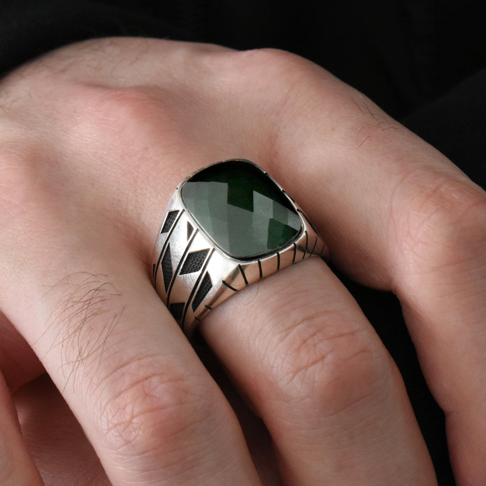 Zilveren Heren Ring Met Onyx