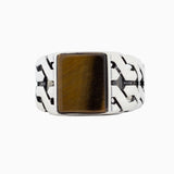 Herrenring aus 925er Silber mit Tigerauge Stein LMR263