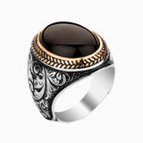 925s Zilveren Herenring Met Onyx steen LMR373