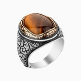 925s Zilveren Herenring Met Tiger Eye steen LMR374_TG