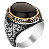 925s Zilveren Herenring Met Onyx steen LMR373