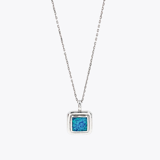 Silberne Halskette mit blauem Opal NLKY21-03