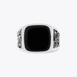 Zilveren Heren Ring Met Zwarte Steen