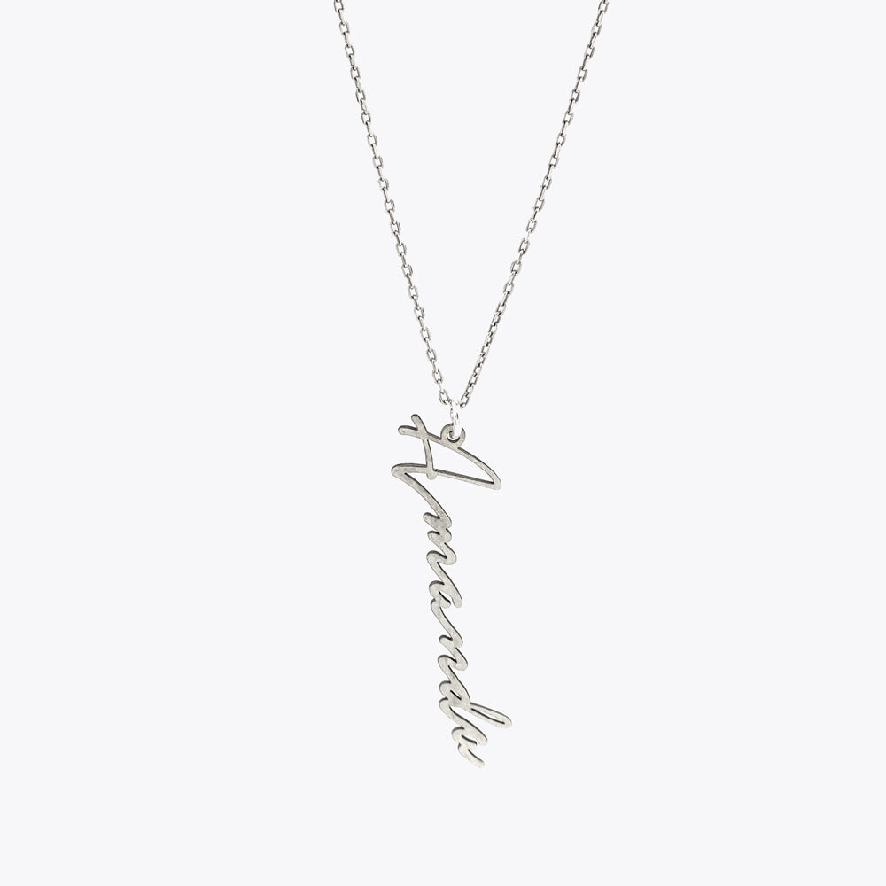 Verticale Naamketting in Sterling Zilver PNC003