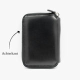 Unisex Zwarte Leren Portemonnee met naam BLW796-S